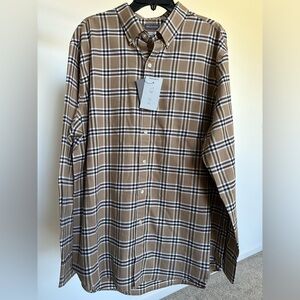 Van Heusen Weekend Twill Classic Plaid Men Dress Shirt XL